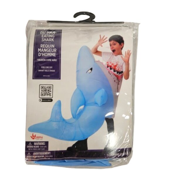 Lil' Man-eating Shark Morph Costume Halloween Inflatable Child One Size NEW - Picture 1 of 9